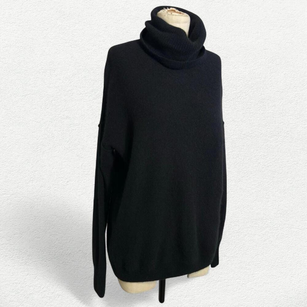 Free People Addie Cashmere Turtleneck Sweater in Black